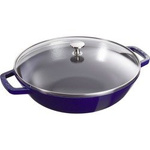 Wok STAUB żeliwo pokrywka 30 cm niebieski