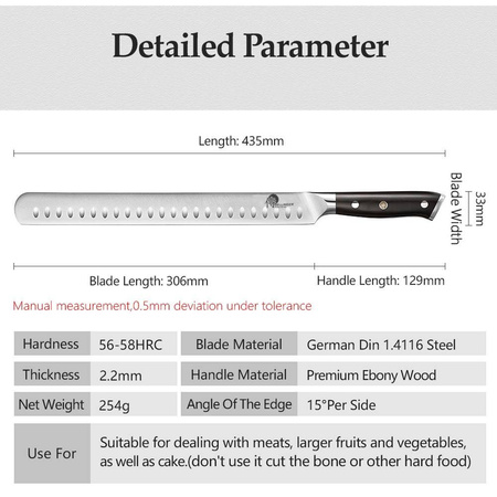 Nóż Dellinger SAMURAI (German) do krojenia szynki  306 mm [XZ-B13S-12QR]