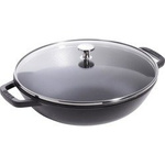 Wok STAUB żeliwo pokrywka 30 cm czarny