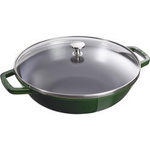 Wok STAUB żeliwo pokrywka 30 cm zielony