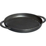 Patelnia STAUB grillowa żeliwo 2 uchwyty 26 cm czarny