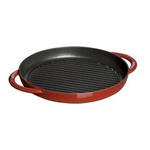 Patelnia STAUB grillowa żeliwo 2 uchwyty 26 cm czerwony