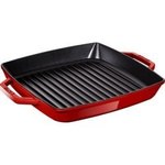 Patelnia STAUB grillowa żeliwo 2 uchwyty 28 cm czerwony