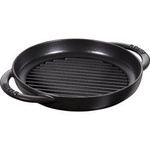 Patelnia STAUB grillowa żeliwo 2 uchwyty 22 cm czarny