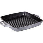 Patelnia STAUB grillowa żeliwo 2 uchwyty 33 cm grafit