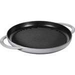 Patelnia STAUB grillowa żeliwo 2 uchwyty 30 cm grafit