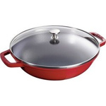 Wok STAUB żeliwo pokrywka 30 cm czerwony