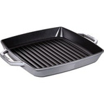 Patelnia STAUB grillowa żeliwo 2 uchwyty 28 cm grafit