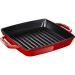 Patelnia STAUB grillowa żeliwo 2 uchwyty 23 cm czerwony