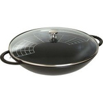 Wok STAUB żeliwo pokrywka 37 cm czarny